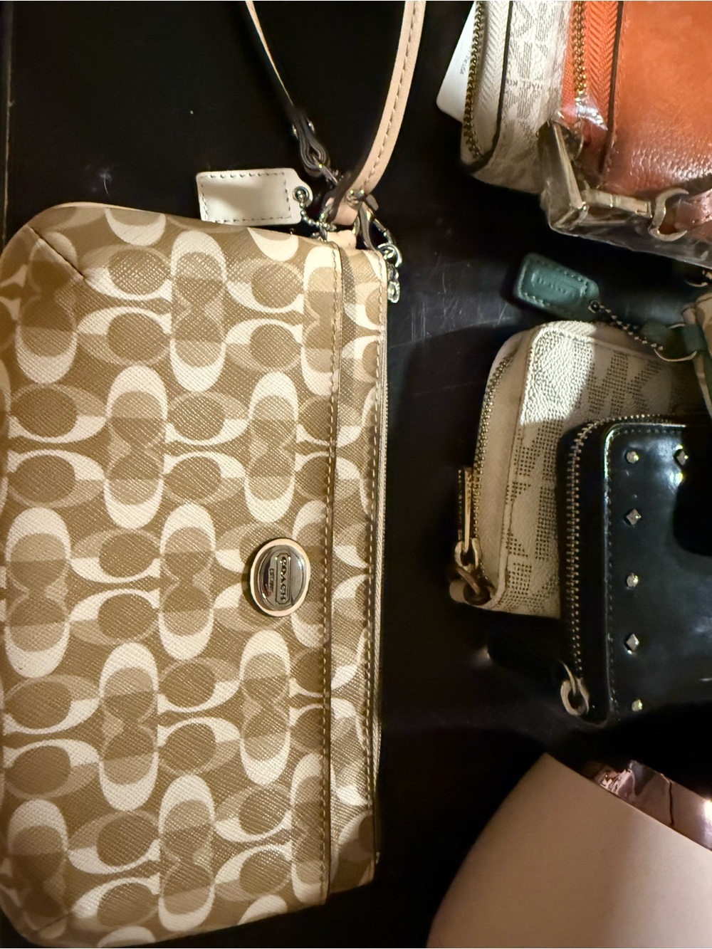 Coach Signature Canvas Crossbody in Khaki and Chalk
